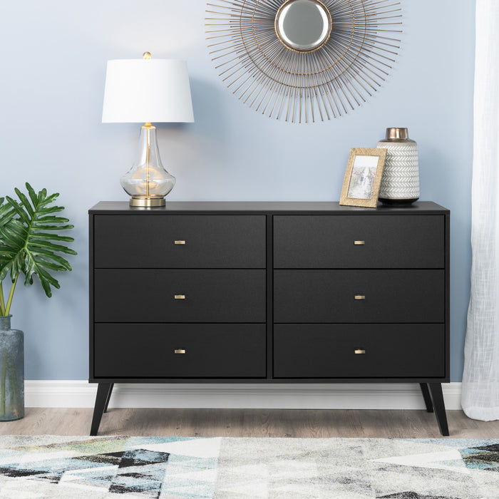 Milo 6-Drawer Dresser - Black