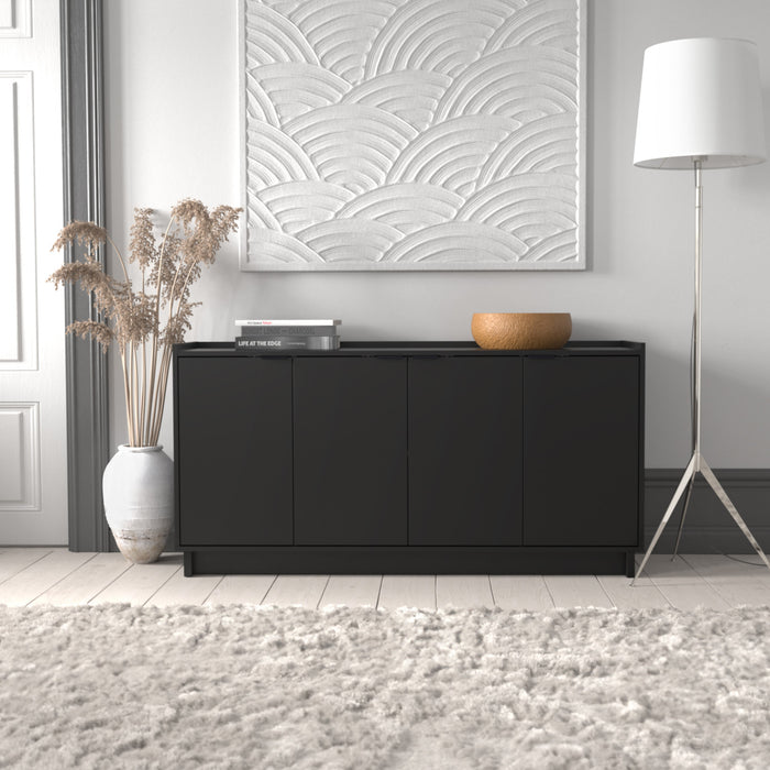 Prepac Simply Modern 4-Door Console Buffet - Black