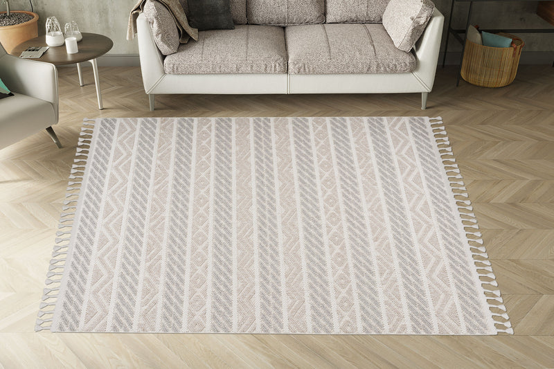 Athena Beige Indoor/Outdoor Area Rug - 7.6 X 10.6