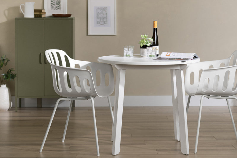 Flam White Armrest Dining Chair - Set of 2