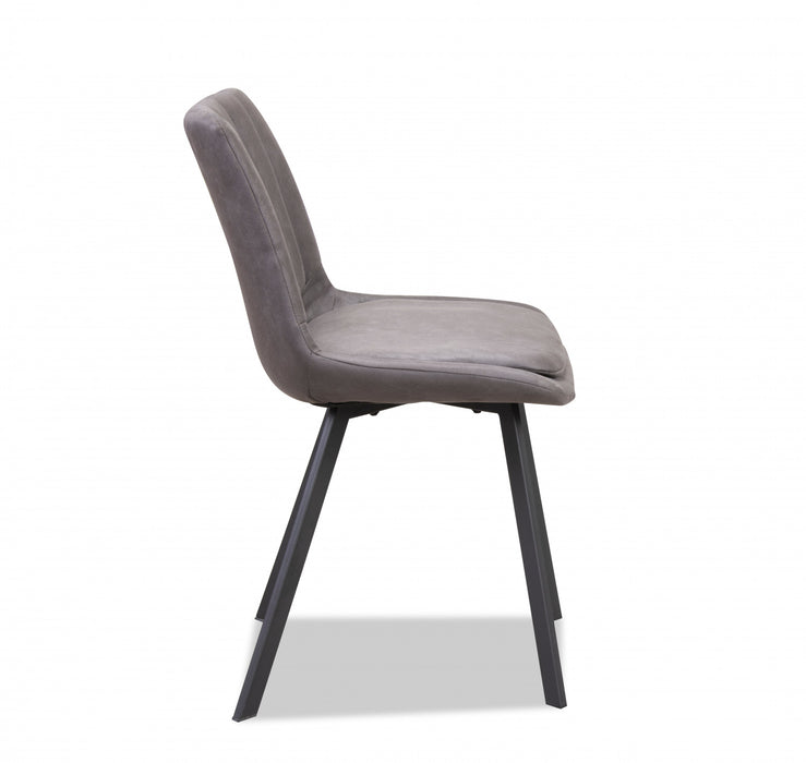 Kerri Dining Chair, Charcoal Faux Leather (set Of 2)