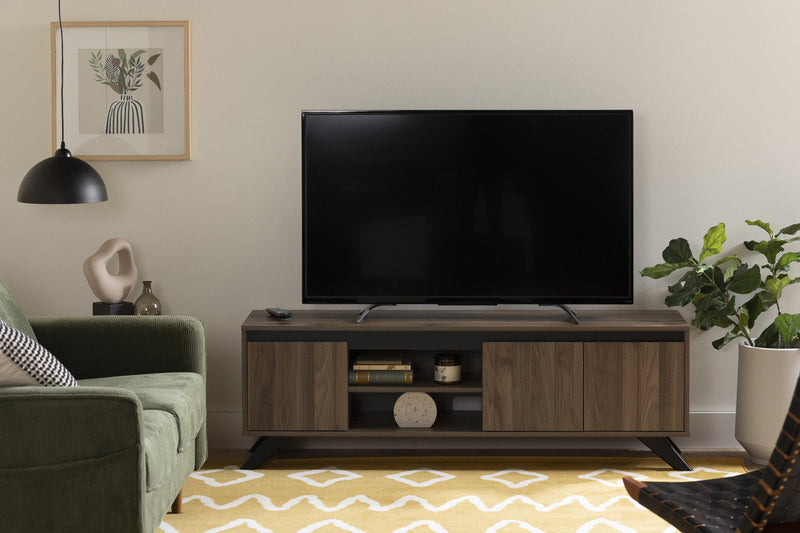 Flam 59\" TV Stand with Doors - Natural Walnut