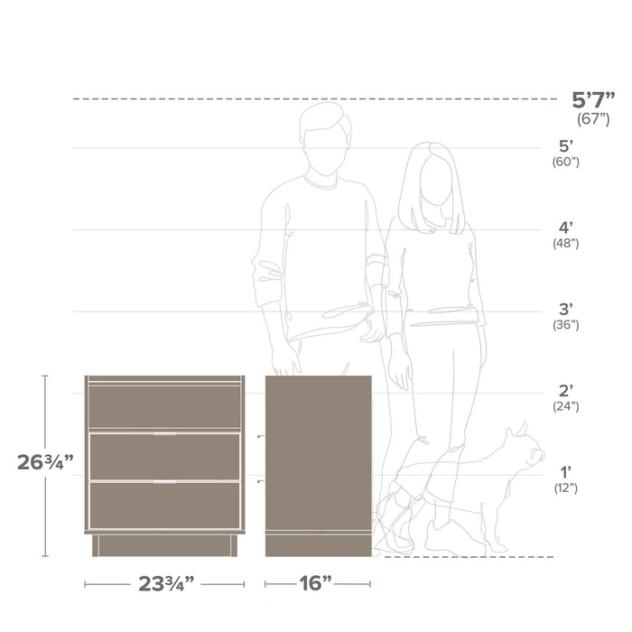 Prepac Simply Modern 23.75\" 2-Drawer Nightstand - White