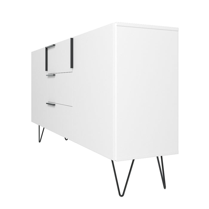 Manhattan Comfort Beekman 62.99” Sideboard with 4 Shelves - White