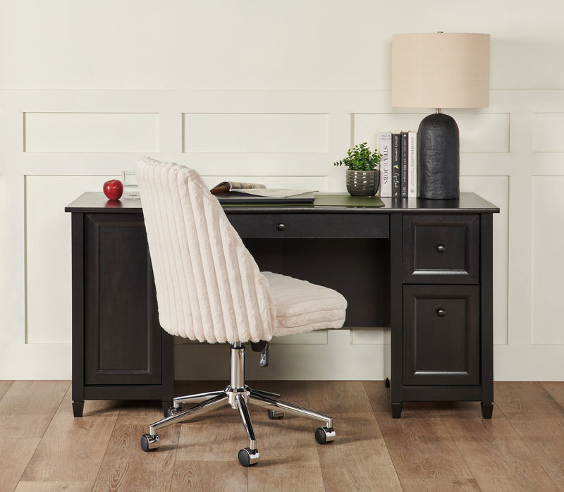 Edge Water 59\" Computer Office Desk with 3-Drawers & Cabinet - Estate Black