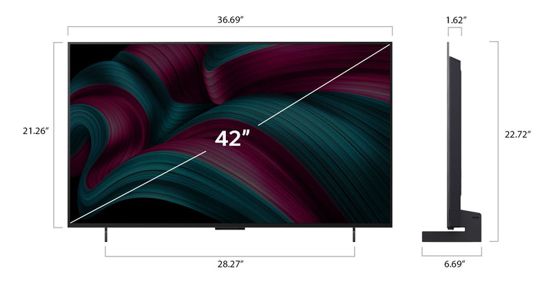 LG 42\" C5 OLED evo AI 4K UHD Smart webOS TV (OLED42C5PUA.ACC) - 2025 Model