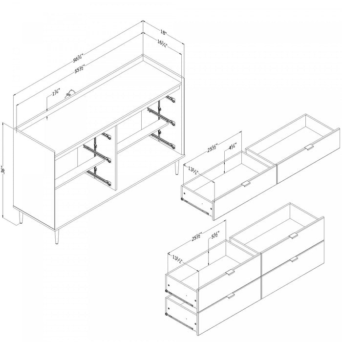 Hype 6-drawer Dresser - Winter Oak