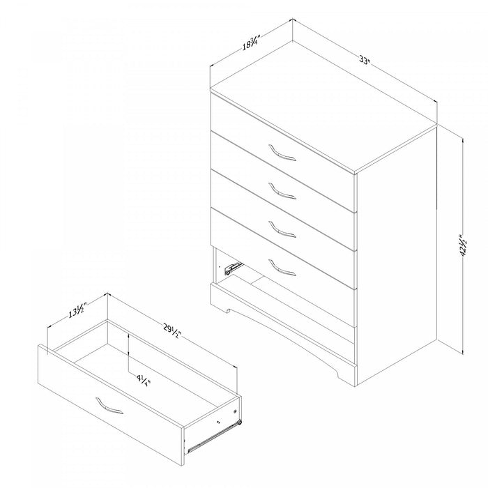 Step One 5-drawer Chest - Pure Black