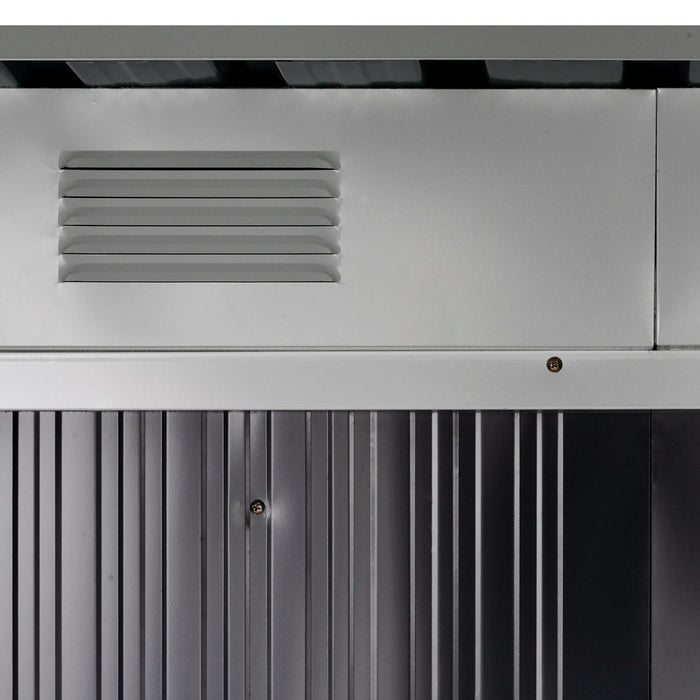 Outsunny 7' X 4' Outdoor Storage Shed, Metal Garden Tool Storage House Organizer With Lockable Sliding Doors And Vents For Backyard Patio Lawn, Charcoal Grey