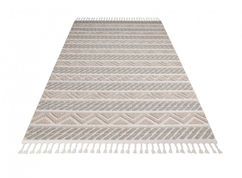 Athena Beige Indoor/Outdoor Area Rug - 5.3 X 7.6