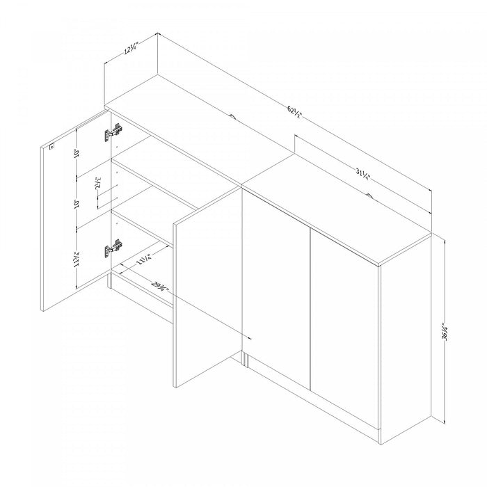Arum Set Of 2 Sideboards With 2 Doors Bleached Oak - South Shore