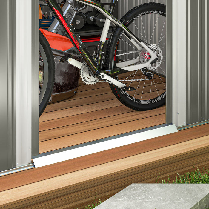 Outsunny 8.5' X 6' Garden Storage Shed With Skylight, Dark Grey