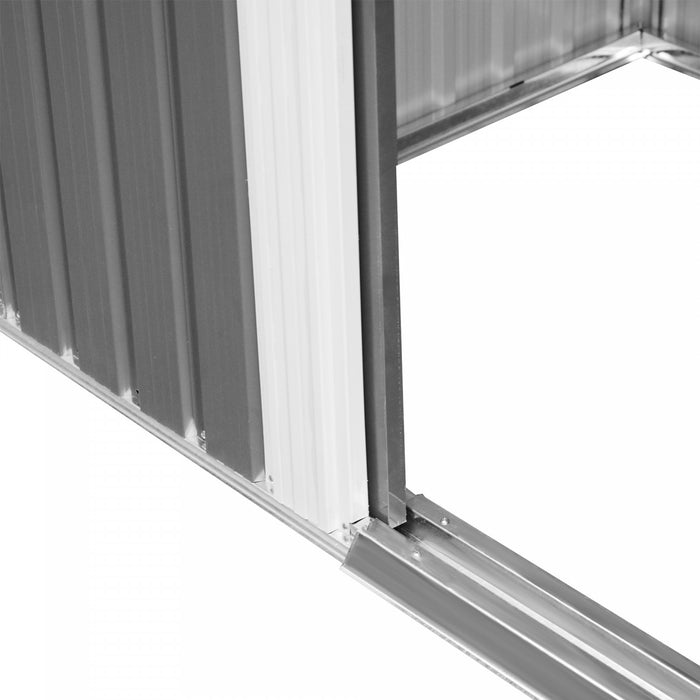 Outsunny 6' X 8.5' Garden Storage Shed, Metal Tool Storage House With Pc Boards And Double Doors For Outdoor Patio Yard, Grey