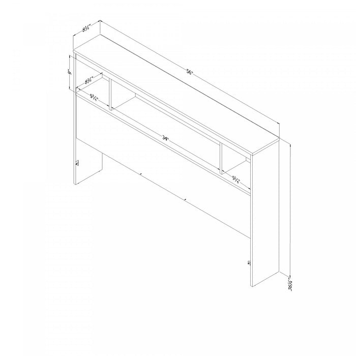 Spark Bookcase Headboard With Storage - Pure White