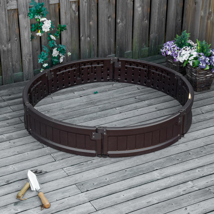 Outsunny 48\" Raise Garden Bed Kit, Round Planter Box Above Ground For Flowers/herb/vegetables Outdoor Garden Backyard With Easy Assembly, Brown