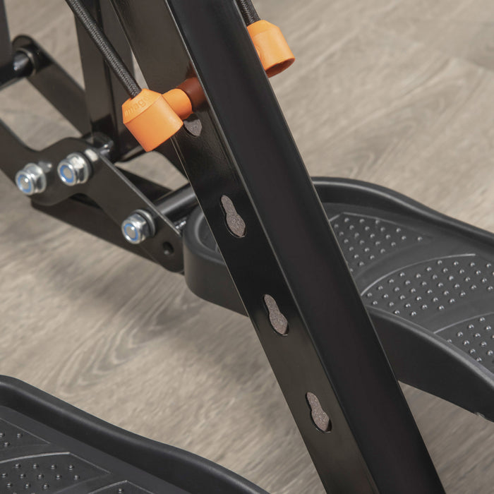 Soozier Gazelle Glider Air Walker Exercise Machine Elliptical Trainer With Four Resistance Levels, Lcd Monitor, Heart Rate Sensor, Two Wheels