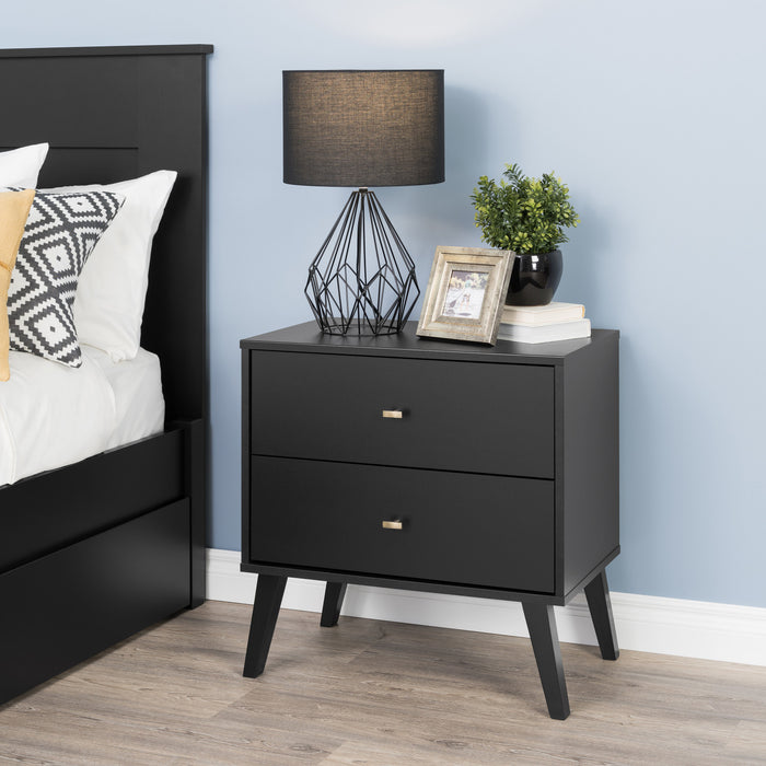Milo 2-Drawer Nightstand - Black