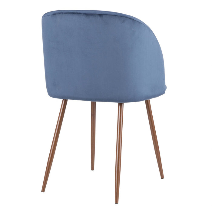 LumiSourceFran Blue Velvet Contemporary Dining Chair - Set of 2