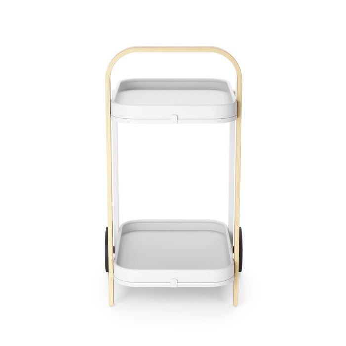 Umbra Modern Bellwood Steel Bar & Storage Cart - White and Natural