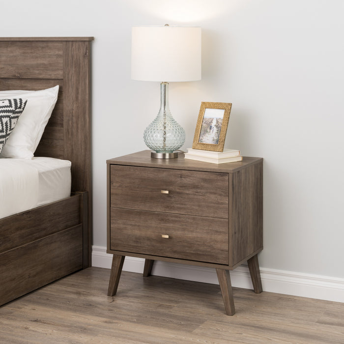 Milo 2-Drawer Nightstand - Drifted Grey
