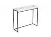 40” Modern Console Table With Sunkey Tray - Marble With Black Metal