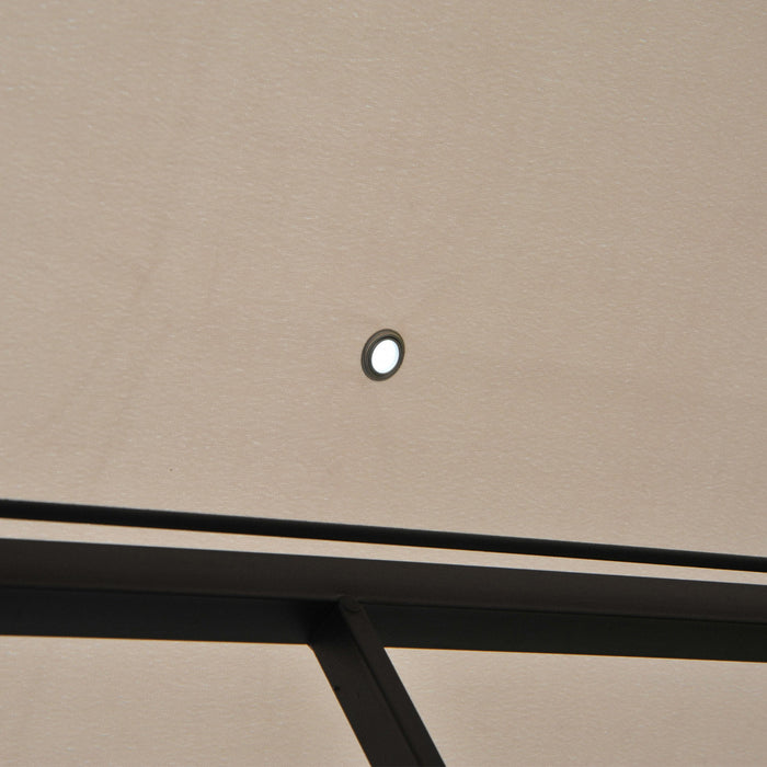 Outsunny 10' X 10' Outdoor Patio Gazebo Canopy Tent With Mesh Sidewalls, 2-tier Canopy For Backyard, Beige