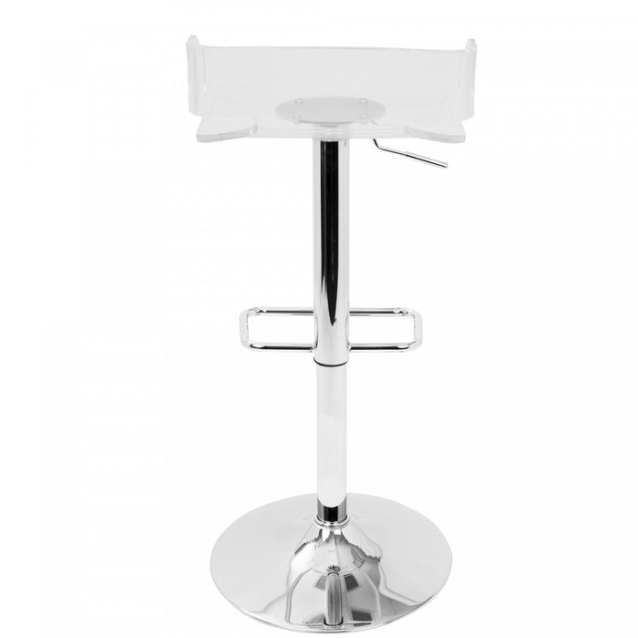 LumiSource Pride Contemporary Adjustable Barstool - Clear Acrylic