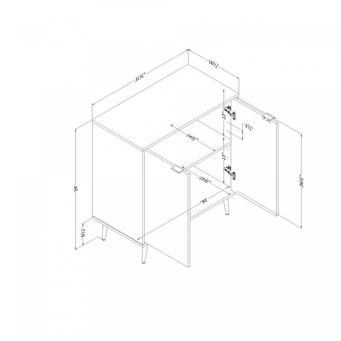 Oxford 2-Door Storage Cabinet - Black Oak