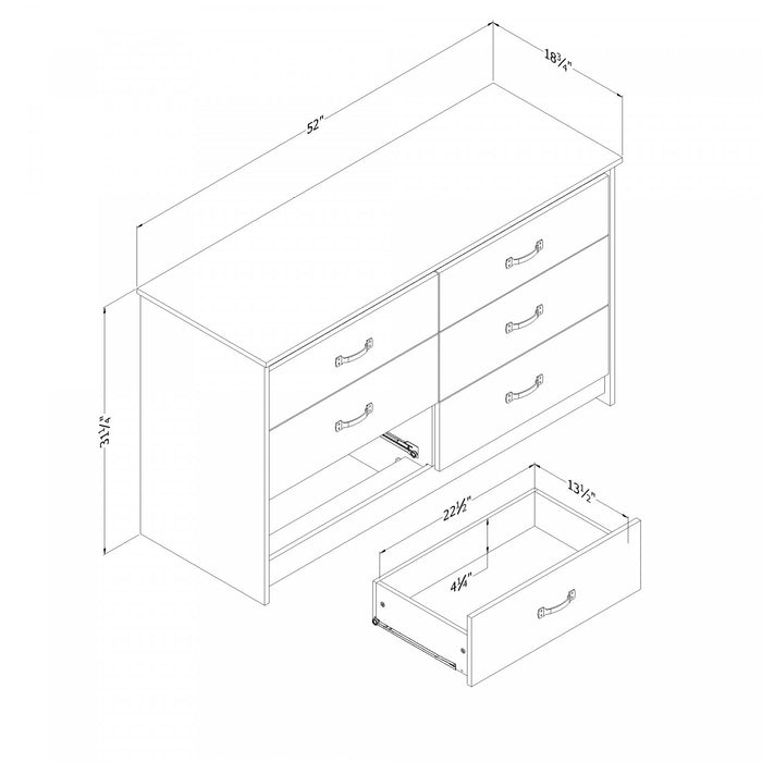 Tassio 6-drawer Dresser - Gray Oak