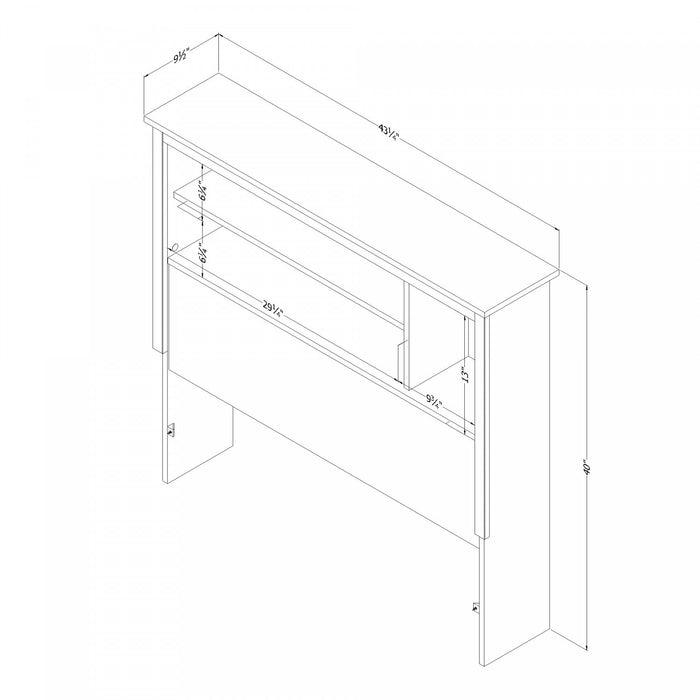 Yodi Bookcase Headboard - Natural Walnut