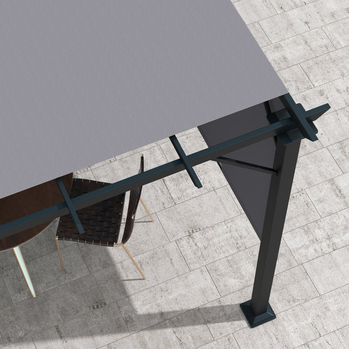 Outsunny 10' X 10' Retractable Pergola Canopy For Backyard, Garden, Grey