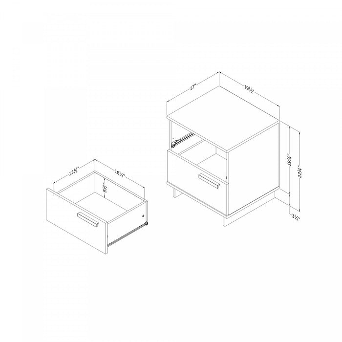 Cavalleri Nightstand with 2 Drawers - Nordik Oak