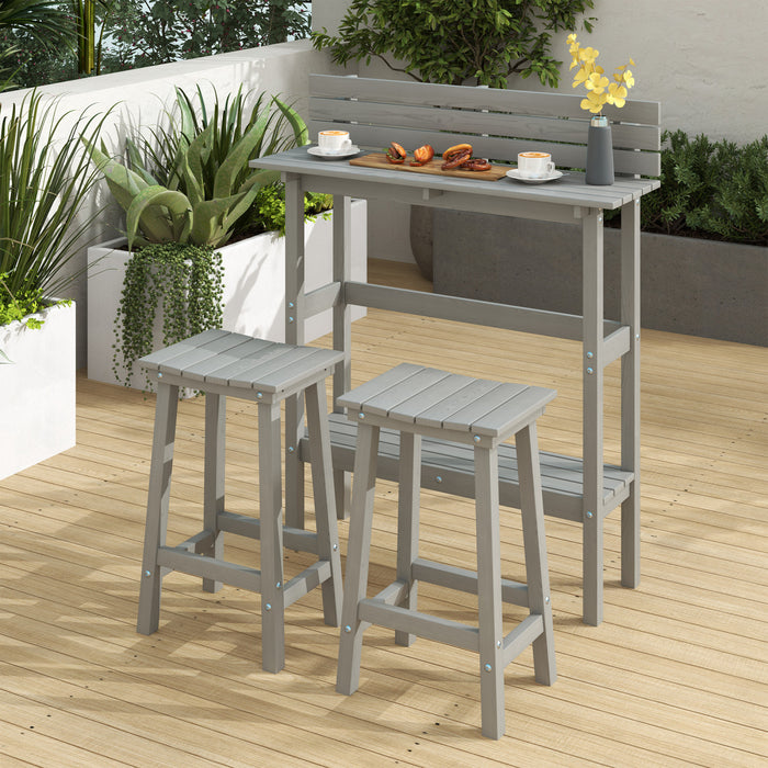 Outsunny 3 Piece Patio Bar Set With 43\"h Bar Table And 2 Bar Stools