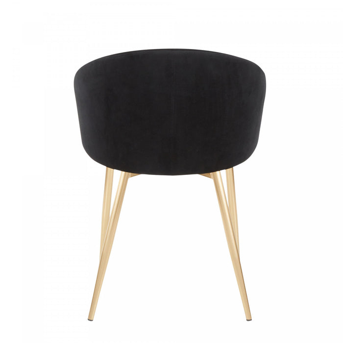 LumiSource Claire Velvet Contemporary Glam Dining Chair - Gold/Black