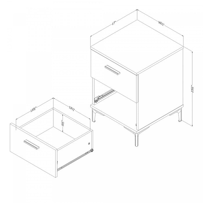 Musano 2-Drawer Nightstand - Nordik Oak