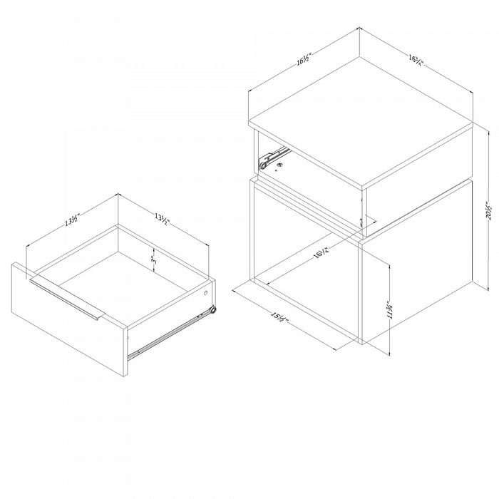 Hourra 1-Drawer Nightstand - Grey Oak