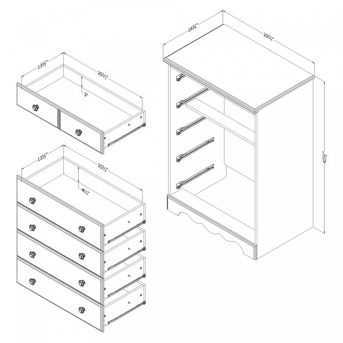 Summer Breeze 5-drawer Chest - Blueberry