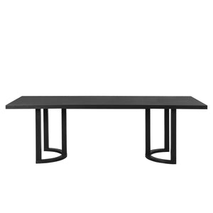 Ethan Dining Table With U-base, Solid Wood & Mdf, 95