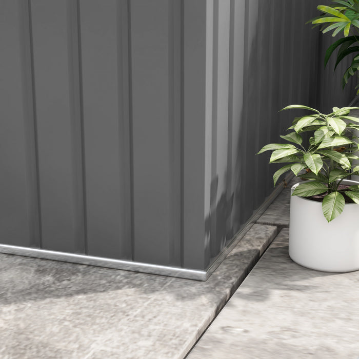 Outsunny 9' X 10.6' Garden Storage Shed W/ Steel Foundation Kit, Light Grey