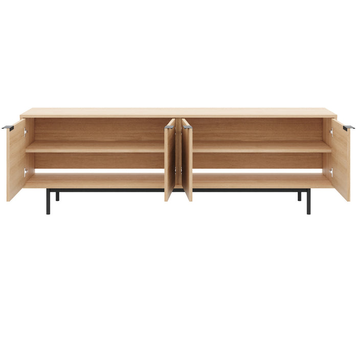 Nordika Hamilton 70\" TV Stand with 4 Storage Cabinets - Natural Blonde Oak