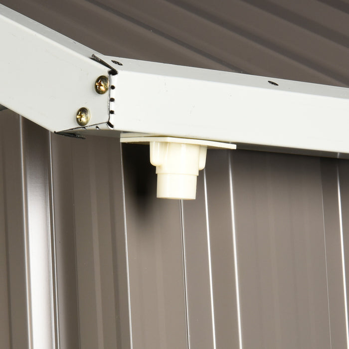 Outsunny 8.5' X 5.5' Metal Garden Storage Shed With Lockable Door Grey