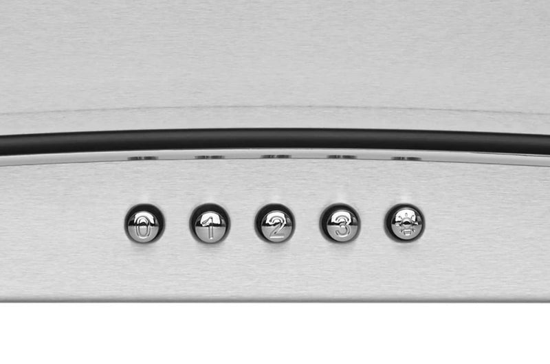 Hauslane 36\" Glass Canopy Wall Mount Range Hood - WM-600SS-36