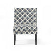 Oliver Linen-look Fabric Accent Chair With Rubberwood Legs - Blue and Grey