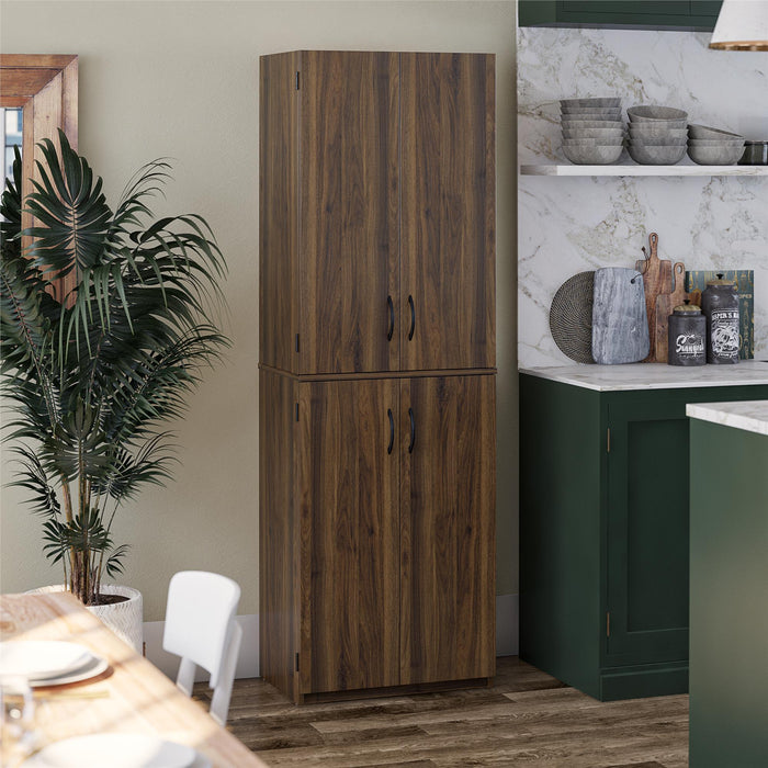 Ameriwood Home 72\" 4-Door Storage Cabinet - Walnut