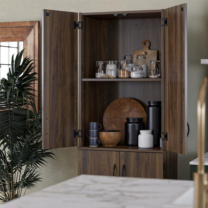 Ameriwood Home 72\" 4-Door Storage Cabinet - Walnut