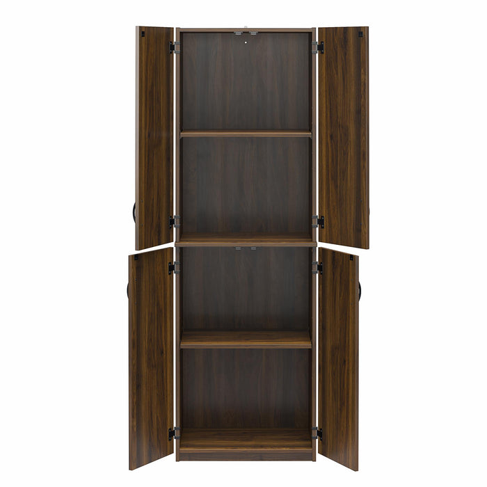 Ameriwood Home 72\" 4-Door Storage Cabinet - Walnut
