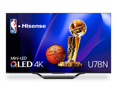 Hisense 55" QLED Mini LED 4K UHD HDR10+ Dolby Vision 144Hz Google Smart TV (55U78N) | Téléviseur intelligent QLED à mini DEL de Hisense UHD 4K de 55 po à 144 Hz avec HDR10+, Dolby VisionMC et Google TVMC (55U78N)