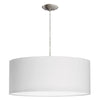 Dainolite 3 Light Drum Pendant 22\" Dia Satin Chrome Finish White Shade/Diffuser Lamp