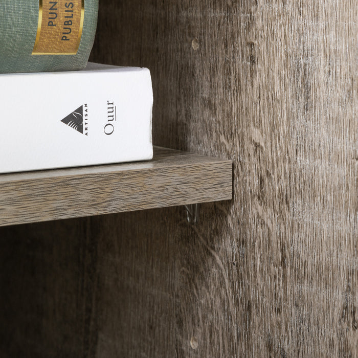 Axess Desk With Keyboard Tray - Weathered Oak