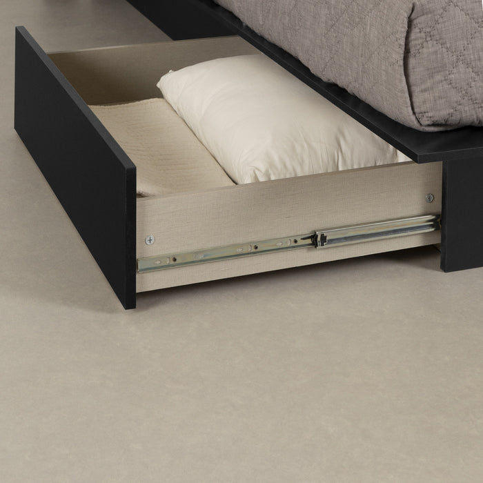 Step One Platform Bed With Drawers - Pure Black